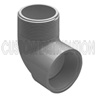 1-1/2 PVC 90 Degree St Ell mpt x FPT Sch 40 *Grey