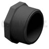 1 PVC MPT Plug Sch 40 Black
